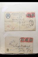 1905-08 REGISTERED MAIL Includes 1906 (27 Feb) 2d Reg Env To London Uprated With 1d Pair Tied By BENIN CITY Oval Cancels - Nigeria (...-1960)