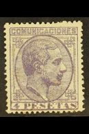 1878 4p Dull Violet, Alfonso XII, Superb Mint Og. Lovely Well Centered Stamp. For More Images, Please Visit Http://www.s - Other & Unclassified