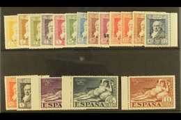 1930 Goya Centenary Complete Postage And Express Set Overprinted "C.U.P.P.", Edifil 499H/516H, Never Hinged Mint Margina - Altri & Non Classificati