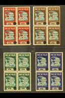 CIVIL WAR LOCAL STAMPS PINS DEL VALLES 1936 Overprints Complete Set, Galvez 604/07, Fine Never Hinged Mint BLOCKS Of 4,  - Autres & Non Classés