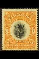 1922-24 £1 Yellow Orange, Sideways Script Wmk, SG 88, Fine Mint With Some Light Gum Tone For More Images, Please Visit H - Tanganyika (...-1932)