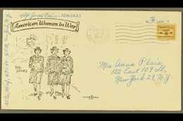 1945 U.S. ARMY POSTAL SERVICE Free Franking Sent To New York, Illustrated "American Women In War" Envelope, Third Reich  - Sonstige & Ohne Zuordnung