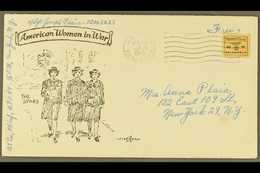 1945 U.S. ARMY POSTAL SERVICE Free Franking Sent To New York, Illustrated "American Women In War" Envelope, Third Reich  - Otros & Sin Clasificación