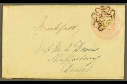 1844 (3 May) 1d Pink Postal Stationery Envelope Used With Maltese Cross Postmark With Number "5", Plus Transit Cds On Re - Other & Unclassified