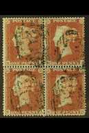 1854-57 1d Red-brown, Watermark Small Crown, Perf 16, Die I, SG 17, A Used BLOCK OF FOUR Lettered "MA-MB" And "NA-NB", S - Other & Unclassified