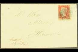 1857 (Aug) Env Bearing 1d Red "stars" Tied By "274" Numeral Of Ellesmere In BLUE, With Cds On Reverse In Matching Ink. F - Sonstige & Ohne Zuordnung