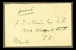 1864 PALMERSTON - PRIME MINISTER SIGNED COVER. 1864 (18 Nov) Stampless Env Endorsed "Private" With Red "Official Paid Lo - Autres & Non Classés