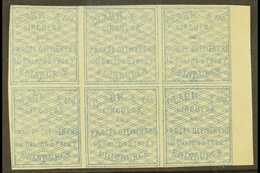 1866 EDINBURGH CIRCULAR DELIVERY. 1866 (¼d) Blue CLARK & CO. Imperf, SG Spec CD3, BLOCK OF SIX Mint (five Stamps Never H - Sonstige & Ohne Zuordnung