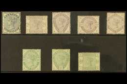 1883-84 Lilac & Greens Set Complete To 6d, SG 187/194, Mint Lightly Hinged With Nice Original Colours, The 4d With A Cou - Sonstige & Ohne Zuordnung