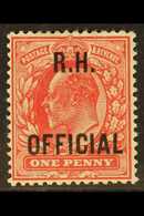 OFFICIAL ROYAL HOUSEHOLD 1902 1d Scarlet "R.H. OFFICIAL" Overprint, SG O92, Fine Mint, Several Experts Marks On Reverse  - Unclassified