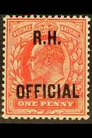 OFFICIAL ROYAL HOUSEHOLD 1902 1d Scarlet With "R.H. OFFICIAL" Overprint, SG O92, Very Fine Mint, Fresh. For More Images, - Non Classés