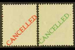 1911 Two Blank Stamp Size Perforated Pieces Of Imperial Crown Watermarked Gummed Paper, Both Overprinted With Diagonal " - Unclassified