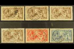 1918-19 Bradbury Seahorses Complete Set Inc Four 2s6d Shades, SG 413a/17, Cds Used, Some With Minor Perforation Imperfec - Non Classés