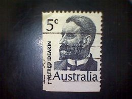 Australia, Scott #451, Used(o), 1969, Prime Ministers, Alfred Deakin, 5c, Indigo On Greenish Paper - Used Stamps