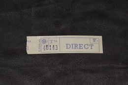 Ticket Tram STIB MIVB T14 Direct 9 Francs - Europa