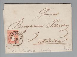 Heimat Tschechien Raudnitz 1869-01-19 Brief Nach Auscha (?) - ...-1918 Prephilately