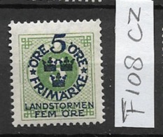 1916 MNH Sweden, Landstrom I: Watermark KPV - Ungebraucht