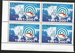 J) 2001 CUBA-CARIBE, HABANNA RADIO, MAP, BLOCK OF 4 MNH - Lettres & Documents