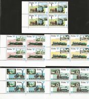 J) 2002 CUBA-CARIBE, 165th ANNIVERSARY OF THE RAILWAY, MILLER, VULCAN, ROCKET, MIKADO, CONSOLIDATION, SET OF 6 BLOCK - Lettres & Documents