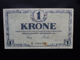 DANEMARK : 1 KRONE  1921  P 12f    TTB - Dinamarca