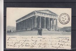 Grèce - Carte Postale De 1908 - Oblit Athènes - Exp Vers Constantinople - Cachet Britisch Post Office - Lettres & Documents