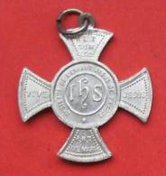 Medaille Religieuse Croix Double Face Croisade Enfant De Prague + Jesus Priez Pour Nous Etoile Dim 3x3cm - Religion & Esotérisme