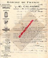 89- JOIGNY- RARE LETTRE G. CALANDRE-GARAGE DE FRANCE-60 AV. GAMBETTA-CHENARD WALKER-DELAHAYE-ROSENGART-1931 - Automovilismo