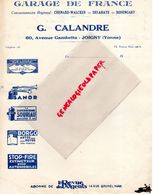 89- JOIGNY- RARE LETTRE G. CALANDRE-GARAGE DE FRANCE-60 AV. GAMBETTA-CHENARD WALKER-DELAHAYE-ROSENGART- BORGO-SANOR - Automobile