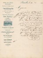 Bruxelles - Entête Du 23/1/1896 - Vins En Gros Spiritueux - F. De Contreras Fils - Agence & Commission. - Food