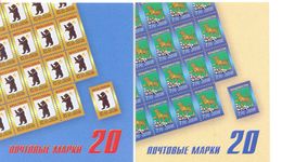 2010. Russia, Definitives, COA Of Towns, 2 Booklets Of 20v,  Mint/** - Nuevos