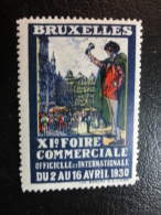 1930 Foire Bruxelles Cloche Bell Vignette Poster Stamp Label Belgium - Erinnophilie [E]