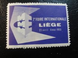 1955 Foire De LIEGE Vignette Poster Stamp Label Belgium - Erinnophilie [E]