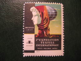 BRUXELLES 1955 II Exposition Textile Internationale Textil Poster Stamp Label Vignette Belgium - Erinnophilie - Reklamemarken [E]