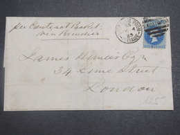 AUSTRALIE - Oblitération " Ship Mail Room Adelaide " Sur Lettre Pour Londres En 1883 - L 14862 - Cartas & Documentos