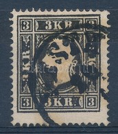 O 1858 Koenyvnyomat Fekete 3kr II. Tipus ,,PESTH' (50.000) - Other & Unclassified