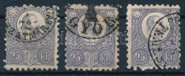 O 1871 3 X Reznyomat 25kr Kueloenfele Belyegzesek (23.850) - Otros & Sin Clasificación