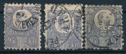 O 1871 3 X Reznyomat 25kr Kueloenfele Belyegzesek (23.850) - Sonstige & Ohne Zuordnung