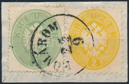 1863 3kr + 1864 2kr Vegyes Bermentesites ,,KOMAROM' - Andere & Zonder Classificatie