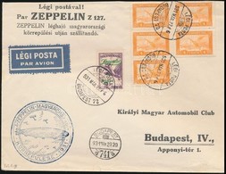 1931 Zeppelin Magyarorszagi Koerrepueles Level Alkalmi Belyegzessel Zeppelin 2P + 20f Bermentesitessel (18.000) - Sonstige & Ohne Zuordnung