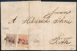 1855 3kr + 6kr Levelen ,,RUMA' - ,,ESSEGG' - ,,PESTH' - Otros & Sin Clasificación