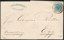 1856 Lemezhibas 9kr Levelen ,,PRESSBURG' - ,,WIEN' - ,,EGG' - Other & Unclassified