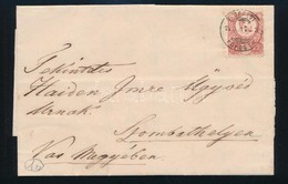 1874 Level Reznyomat 5kr Bermentesitessel, Hatoldalan Viaszpecset 'BUDAPEST / F?POSTA' - Other & Unclassified