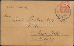 1903 Kepeslap Turul 10f Bermentesitessel New Yorkba - Andere & Zonder Classificatie