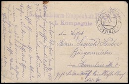 1916 Tabori Posta Kepeslap 'K.k. Landsturm Etappenbataillon Nr.2. 1. Kompagnie' + 'CETINJE D' - Andere & Zonder Classificatie