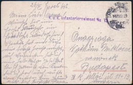 1917 Tabori Posta Kepeslap 'K.u.k. Infanterieregiment Nr.33.' + 'TP 642' - Sonstige & Ohne Zuordnung
