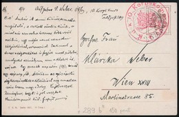 1917 Tabori Posta Kepeslap Piros 'K.u.K. 10. Korpskommando' + 'FP 289' - Andere & Zonder Classificatie