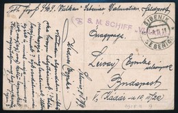 1918 Tabori Posta Kepeslap 'S.M.SCHIFF VULKAN' - Andere & Zonder Classificatie