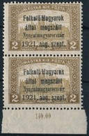 ** Nyugat-Magyarorszag I. 1921 Parlament 2K Ivszeli Par Bodor Vizsgalojellel (9.000) - Andere & Zonder Classificatie