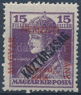 ** Szeged 1919 Karoly/Koeztarsasag 15f, Bodor Vizsgalojellel (4.500) - Andere & Zonder Classificatie