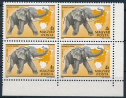 ** 1981 Kittenberger Kalman 4Ft Ivsarki Negyestoembben Tevnyomattal / Mi 3475 Corner Block Of 4 With Plate Variety - Other & Unclassified